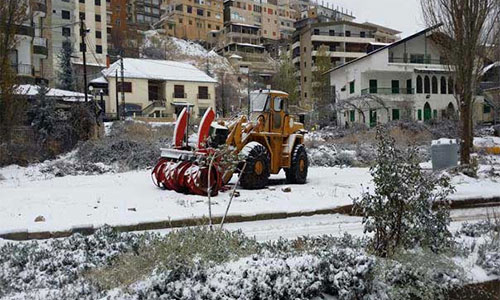 Segundo día de tormentas en Líbano Segundo día de tormentas, la nieve cubre las montañas